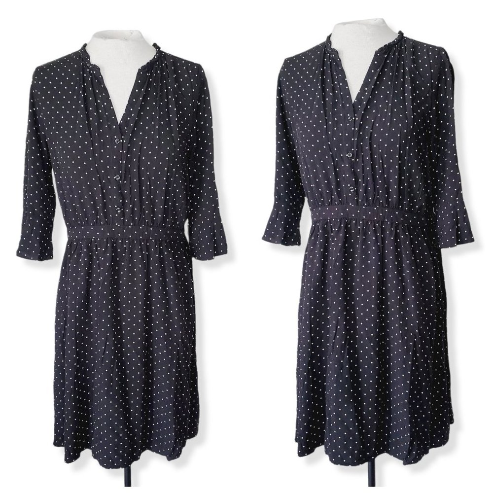 OLD NAVY Black Cottagecore Polka Dot Classic Summer Dress